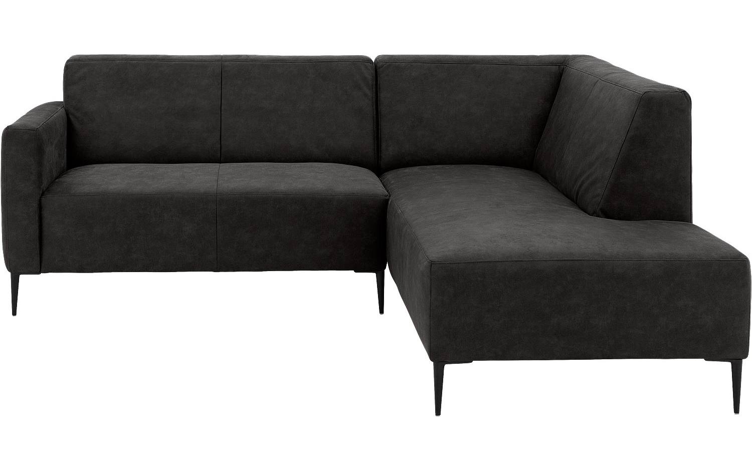 Goossens Bank Key West antraciet, micro leer, 2-zits, modern design met ligelement rechts - 8718823121919