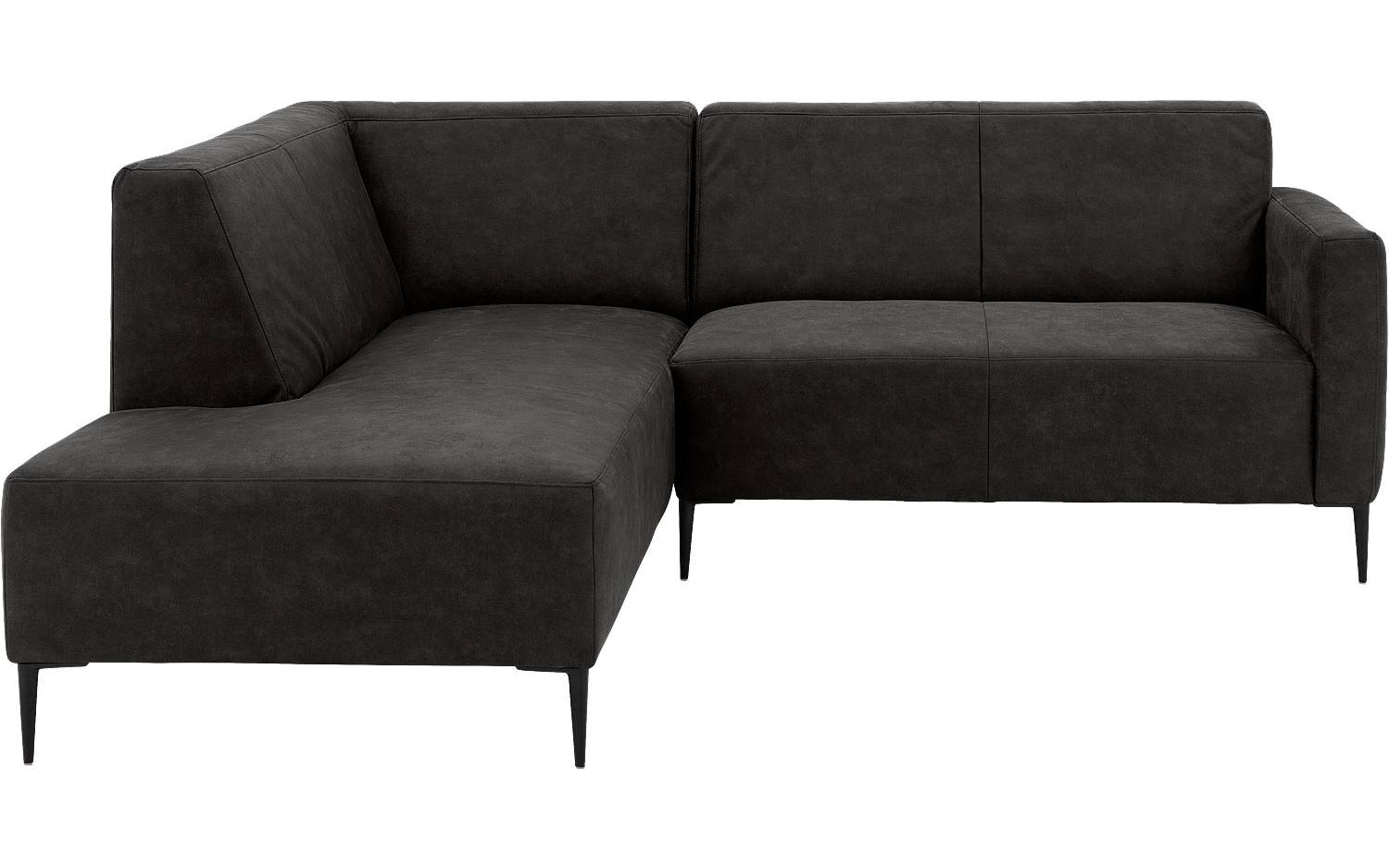 Goossens Bank Key West antraciet, micro leer, 2-zits, modern design met ligelement links - 8718823121995