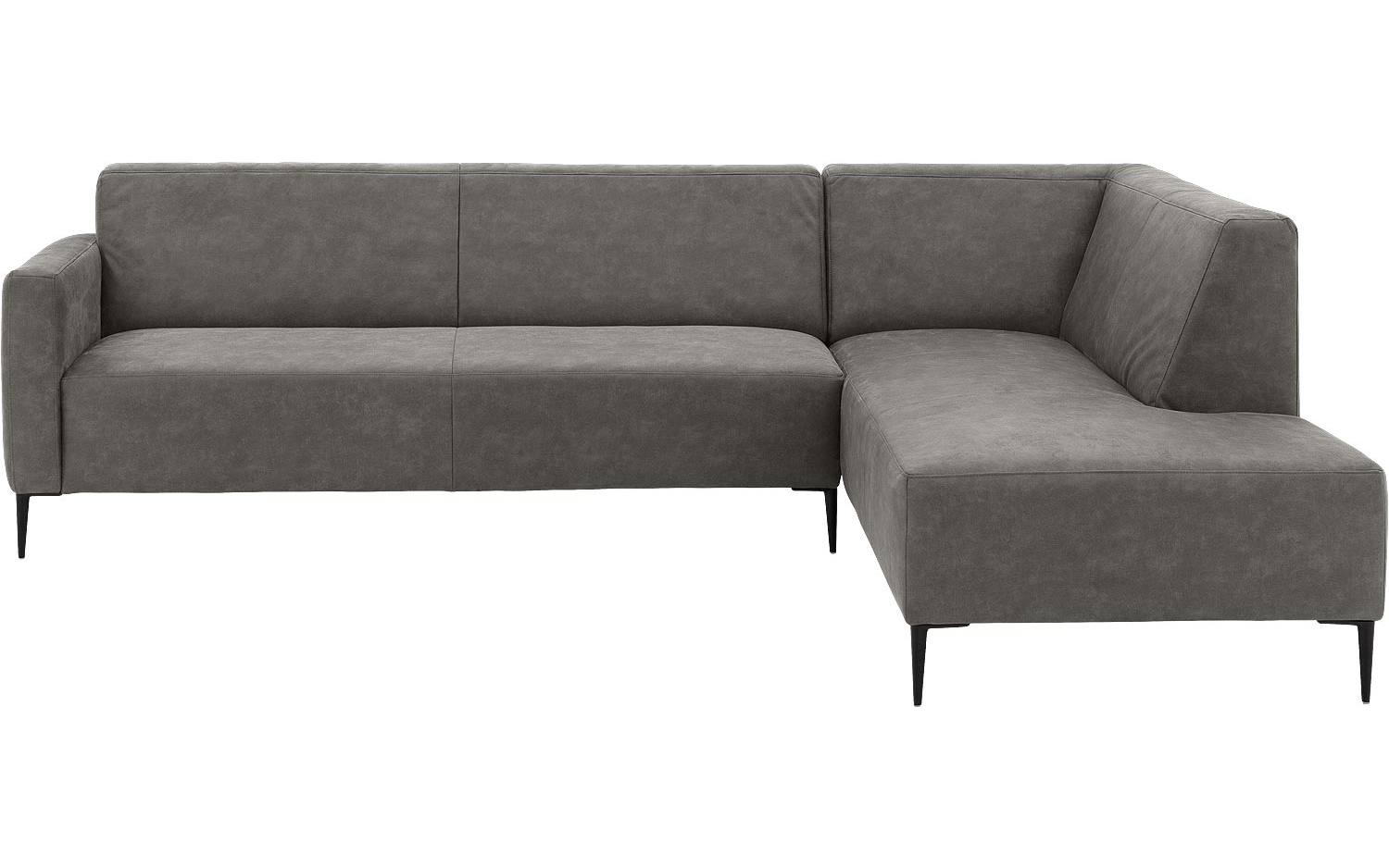 Goossens Bank Key West grijs, micro leer, 3-zits, modern design met ligelement rechts - 8718823123227