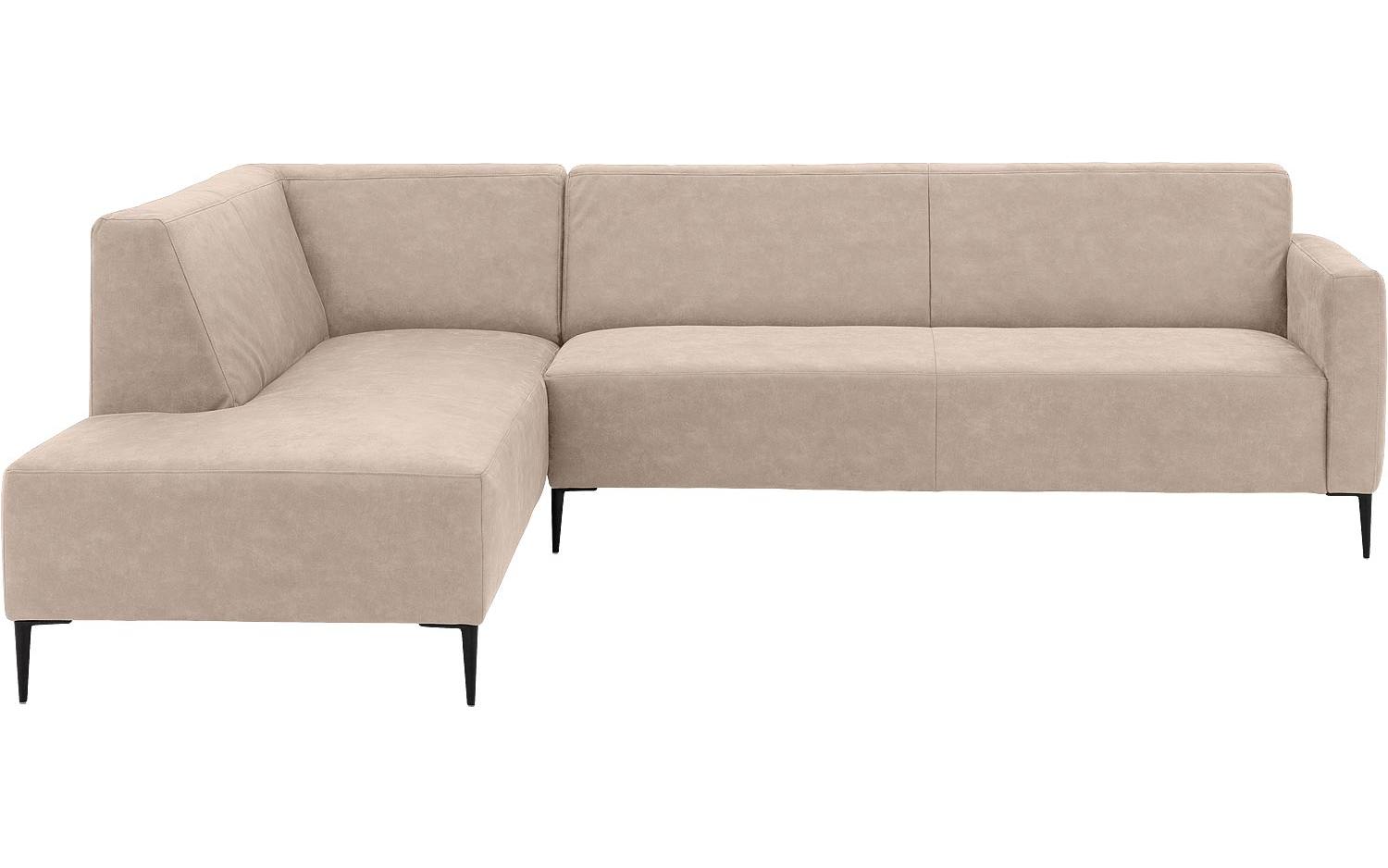 Goossens Bank Key West beige, micro leer, 3-zits, modern design met ligelement links - 8718823123319