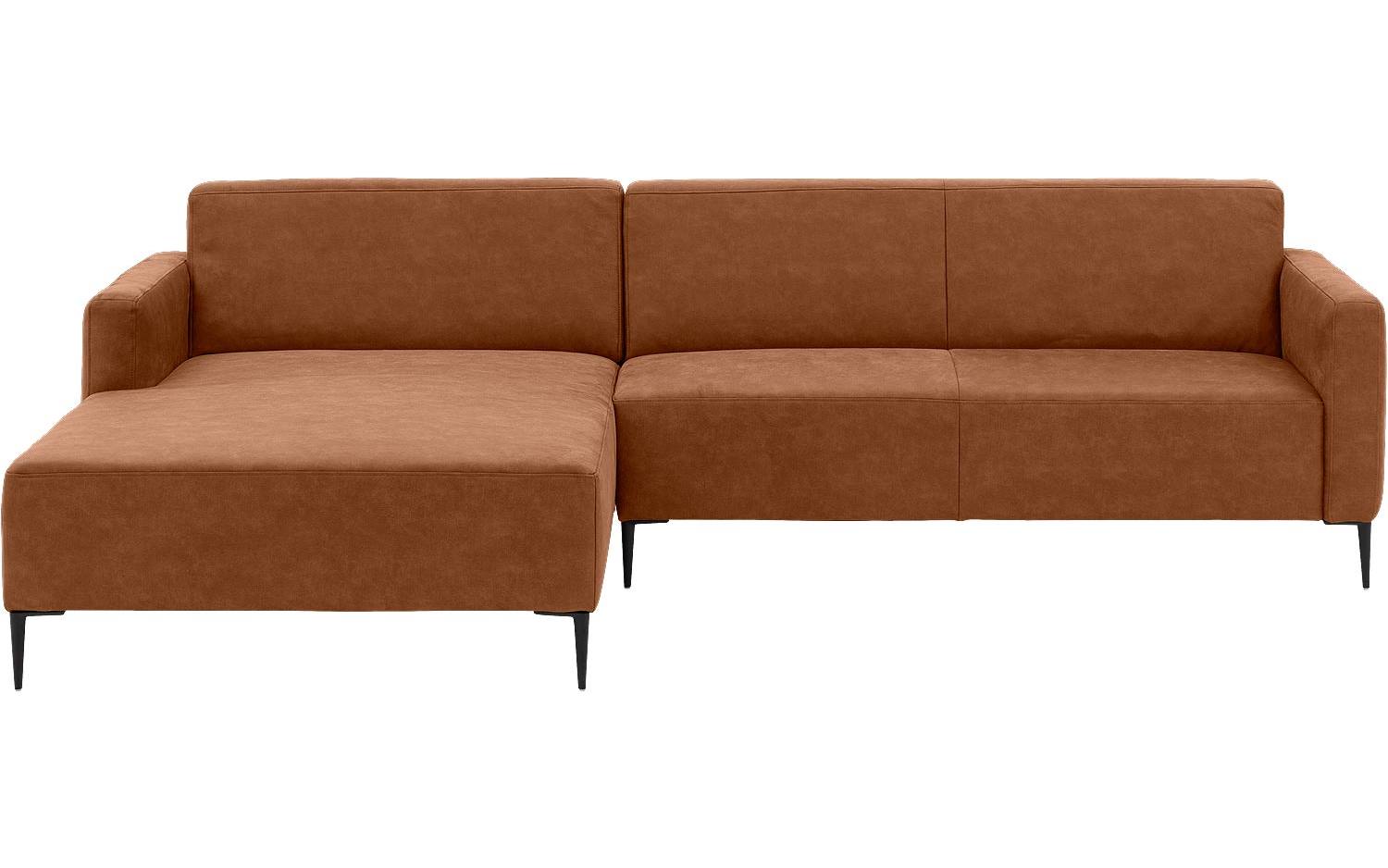 Goossens Bank Key West cognac, micro leer, 3-zits, modern design - 8718823122855