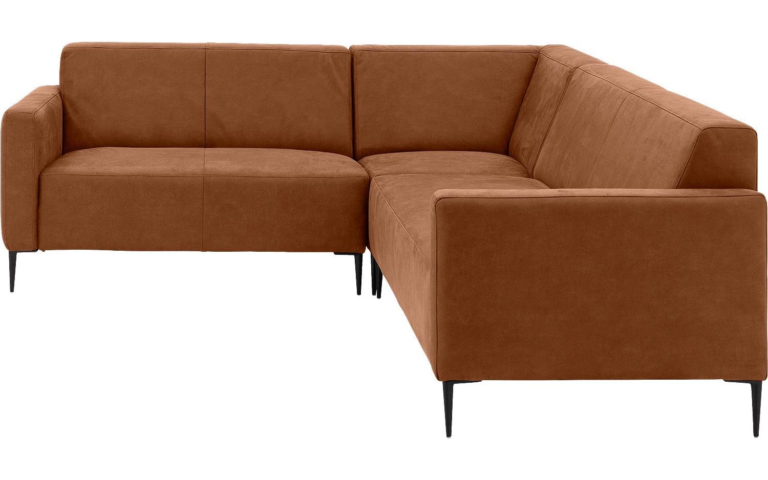 Goossens Bank Key West cognac, micro leer, 2-zits, modern design - 8718823123357