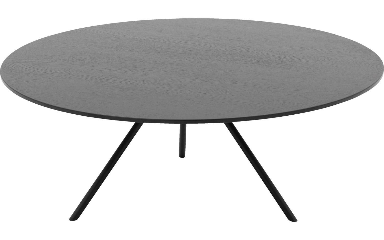 Goossens Salontafel Bo rond, hout eiken zwart, modern design, 80 x 31 x 80 cm - 8718823266306