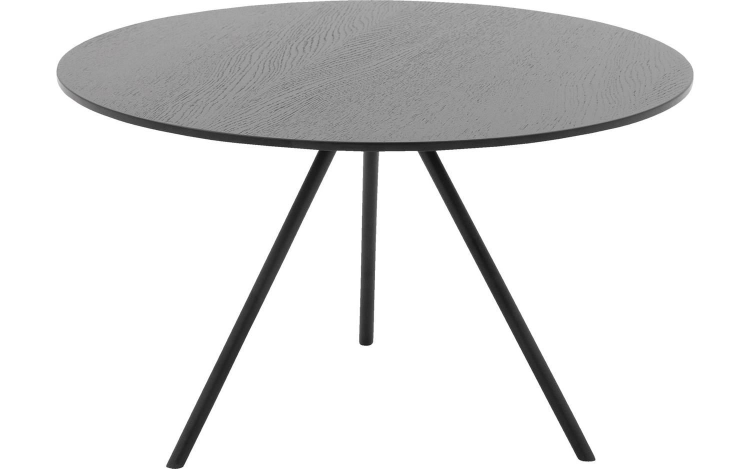 Goossens Salontafel Bo rond, hout eiken zwart, modern design, 60 x 36 x 60 cm - 8718823266290