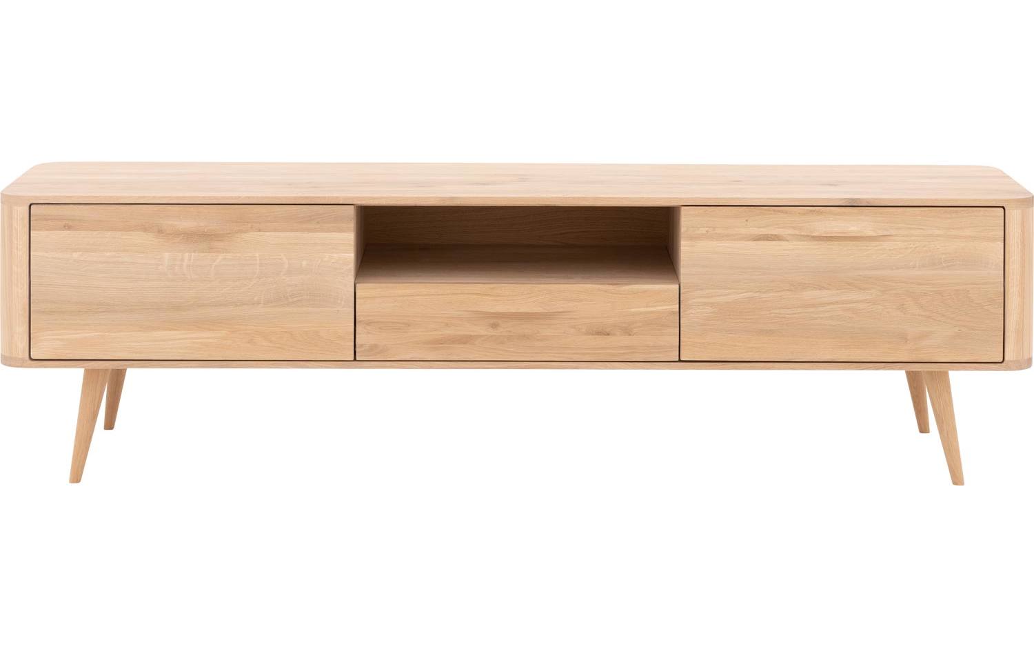 Goossens Tv Dressoir Bjarte, 2 deuren 1 lade 1 open vak 42 cm diep 180 cm breed - 8718823125733