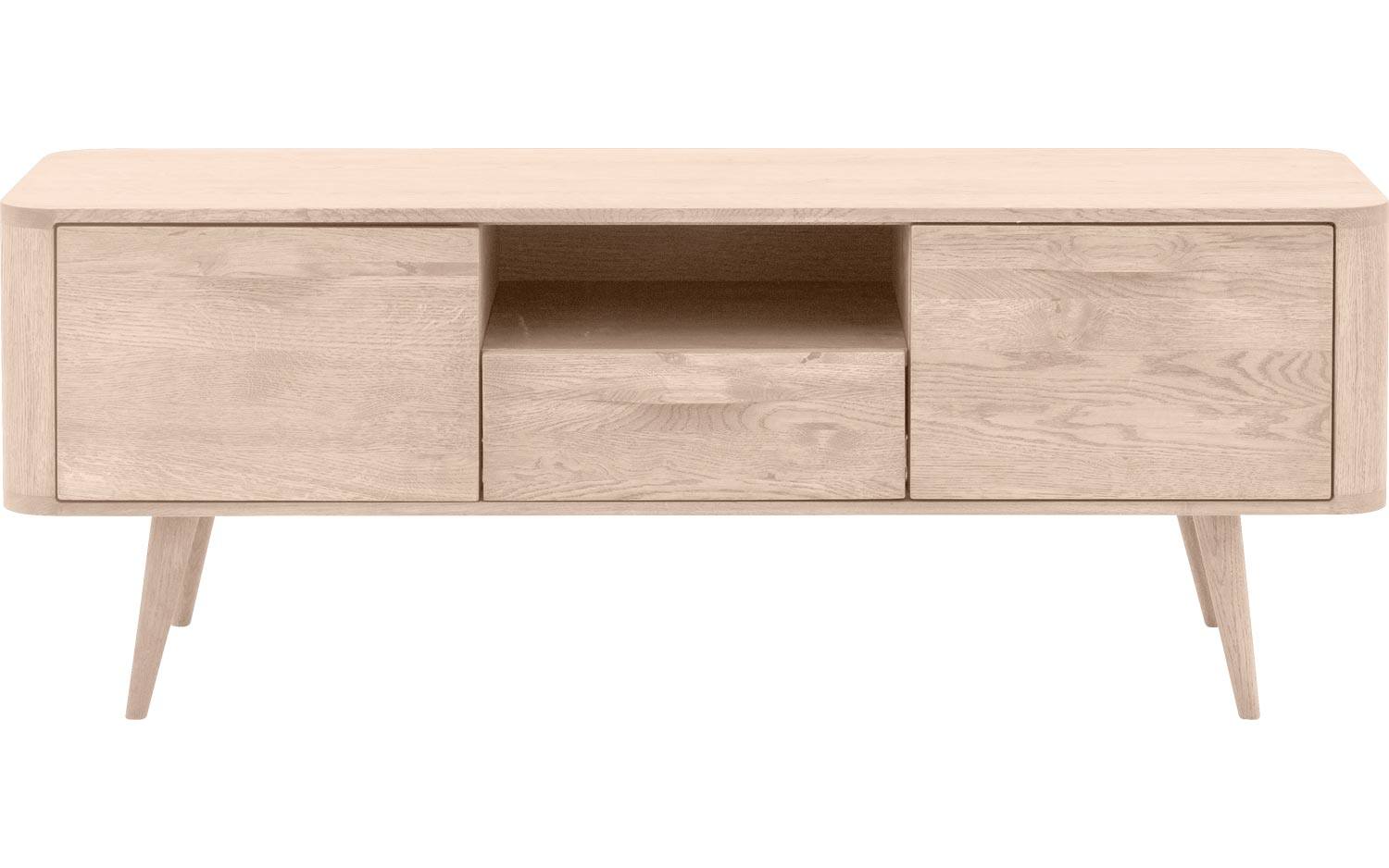 Goossens Tv Meubel Bjarte, 2 deuren 1 lade 1 open vak 135 cm breed - 8718823125542