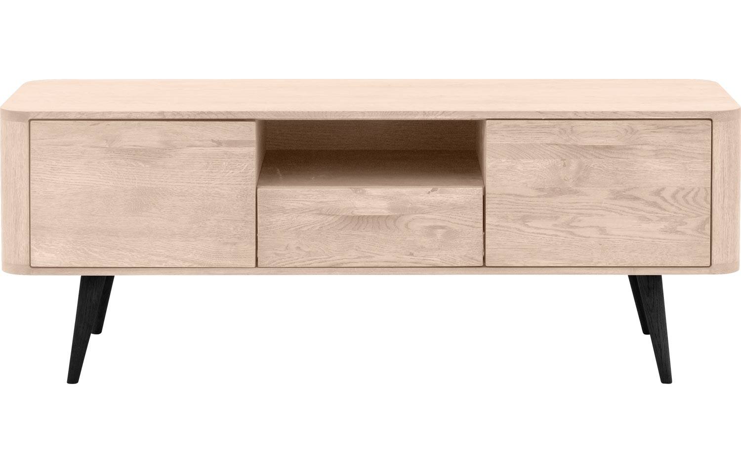 Goossens Tv Meubel Bjarte, 2 deuren 1 lade 1 open vak 135 cm breed - 8718823125573