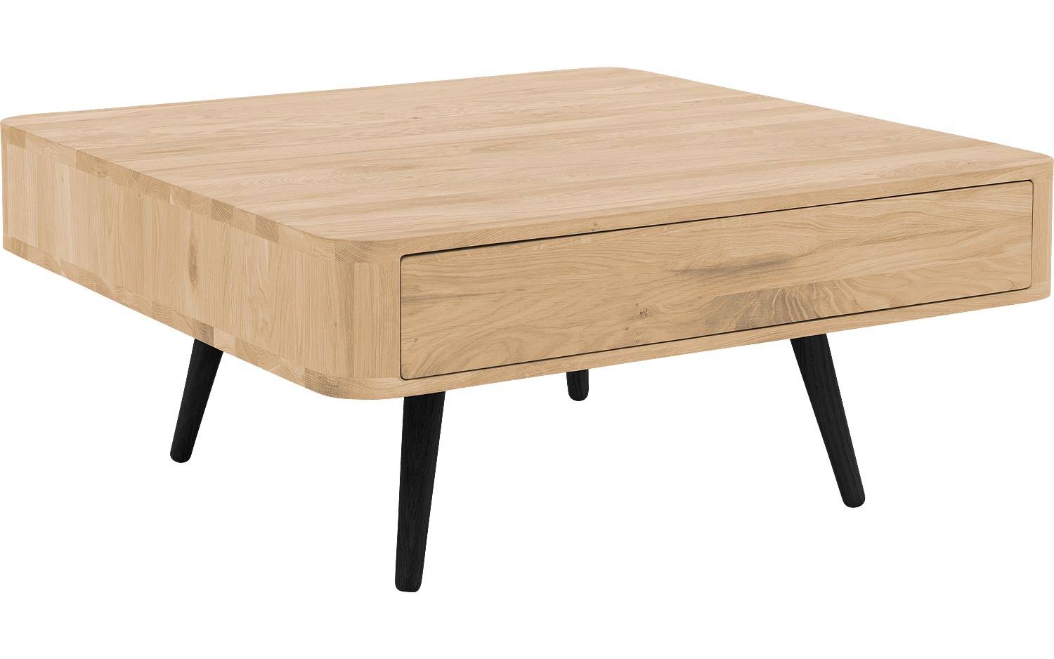 Goossens Salontafel Bjarte vierkant, hout eiken wit, stijlvol landelijk, 90 x 40 x 90 cm - 8718823125658