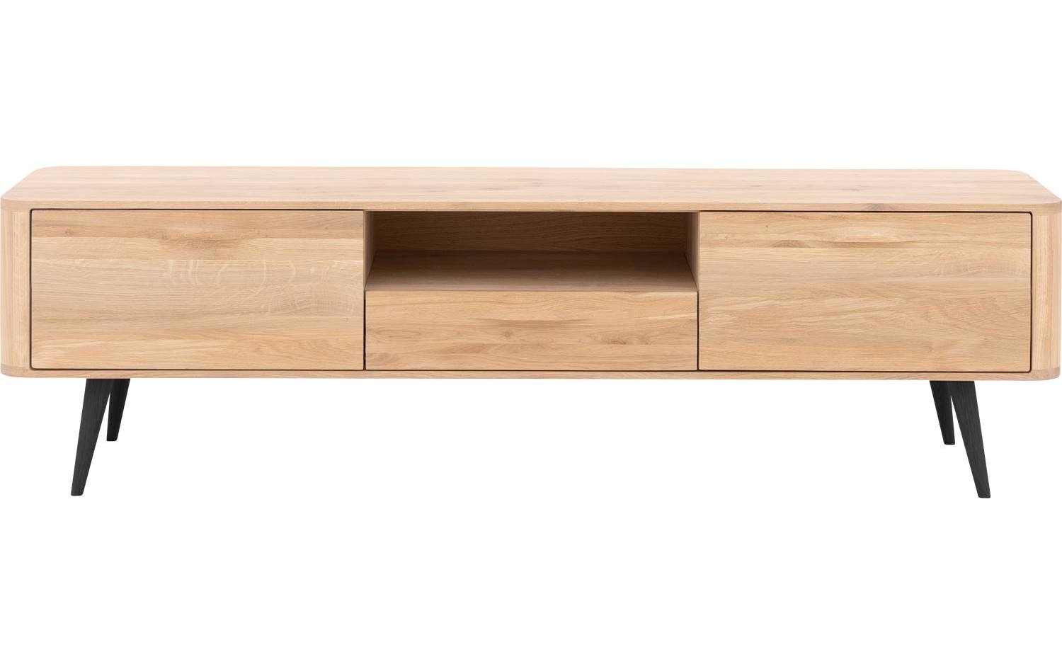 Goossens Tv Dressoir Bjarte, 2 deuren 1 lade 1 open vak 42 cm diep 180 cm breed - 8718823125764