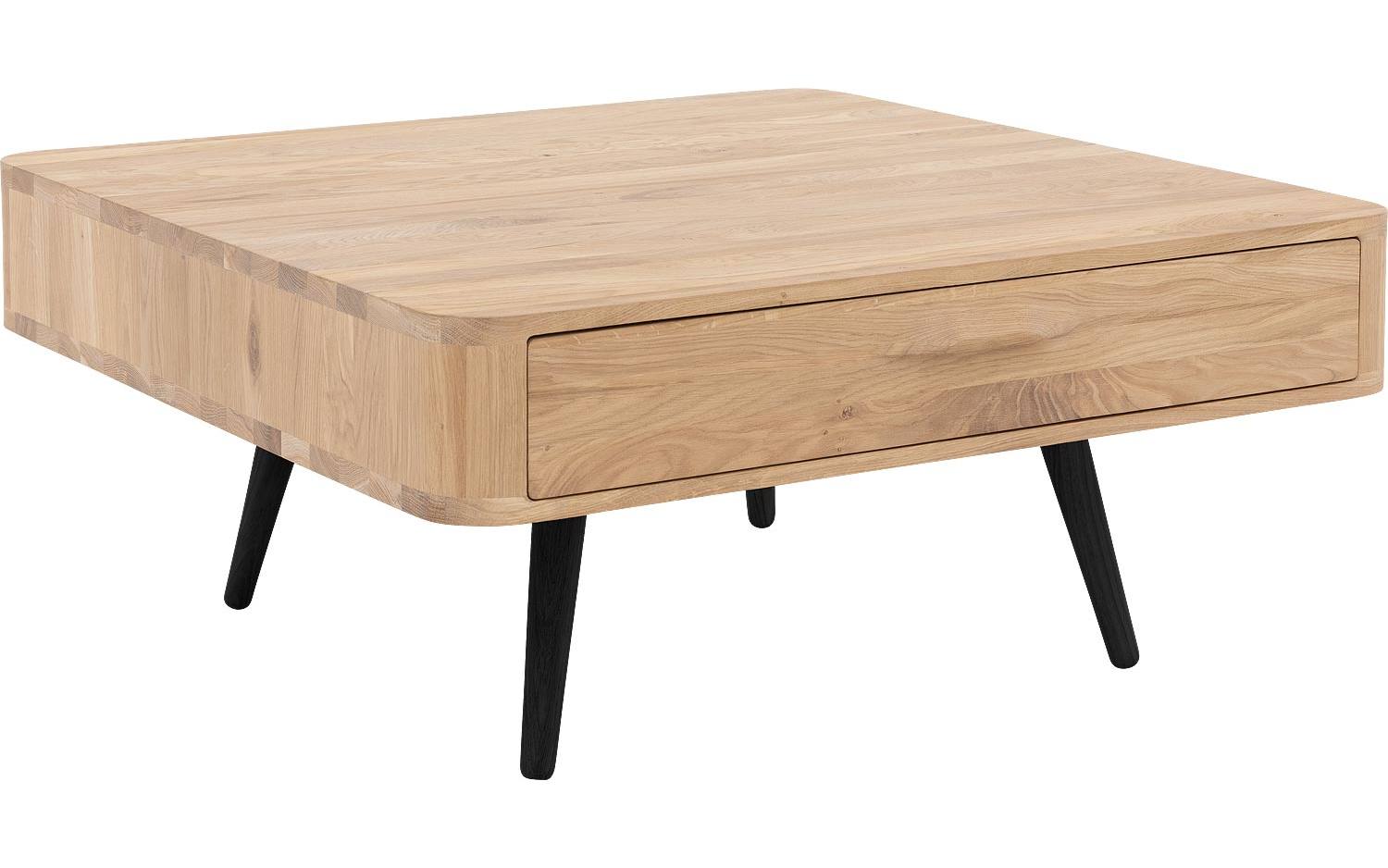 Goossens Salontafel Bjarte vierkant, hout eiken wit, stijlvol landelijk, 90 x 40 x 90 cm - 8718823125818