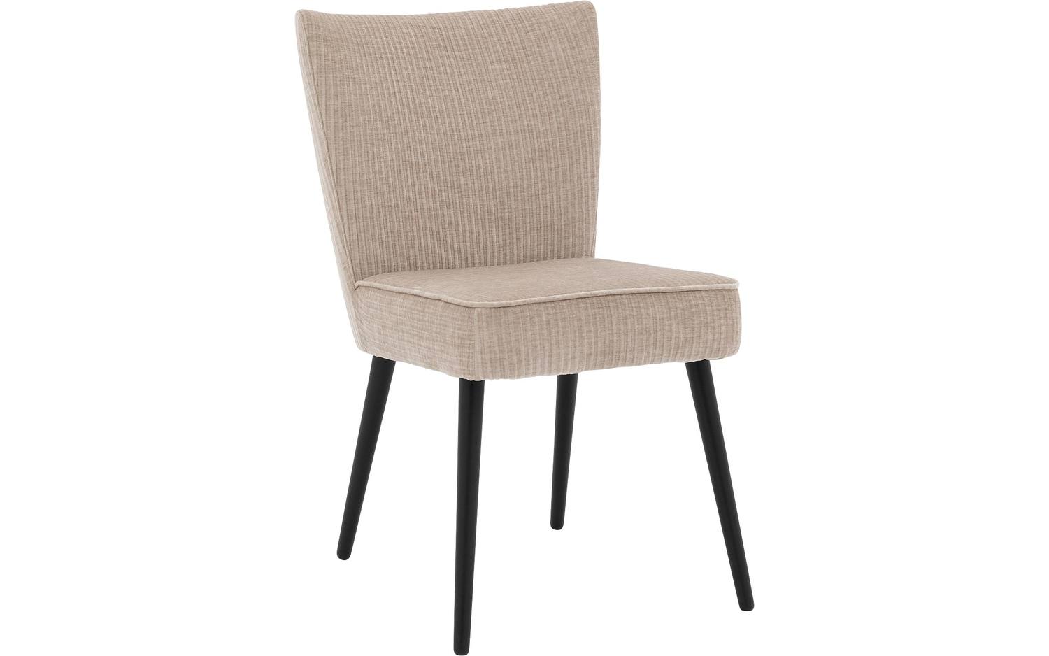 Goossens Eetkamerstoel Rob beige stof leuning, urban industrieel