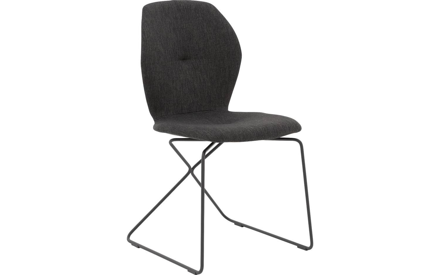 Goossens Excellent Eetkamerstoel Manzini antraciet stof leuning, modern design - 8718823139761