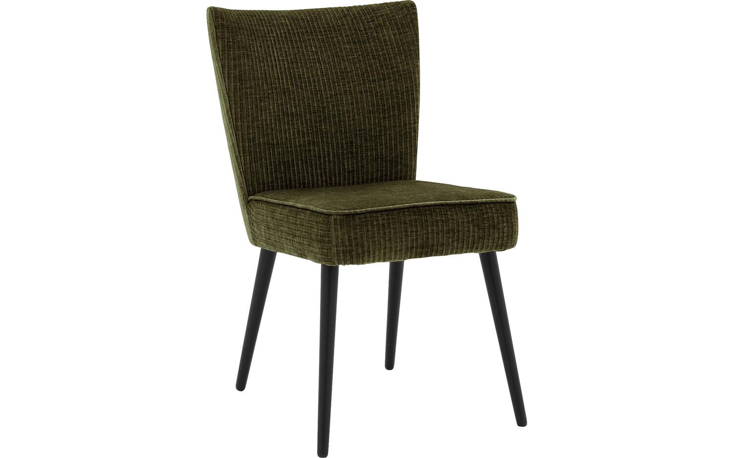 Goossens Eetkamerstoel Rob groen stof leuning, urban industrieel