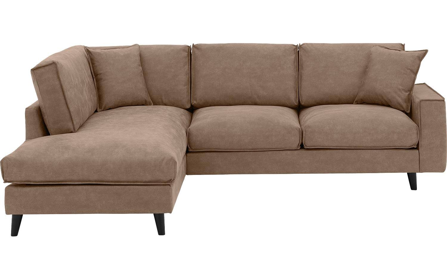 Goossens Bank Jonas bruin, micro leer, 2,5-zits, urban industrieel met ligelement links - 8718823146721