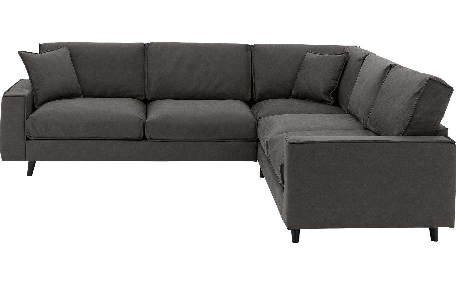 Goossens Bank Jonas grijs, micro leer, 3,5-zits, urban industrieel - 8718823146776