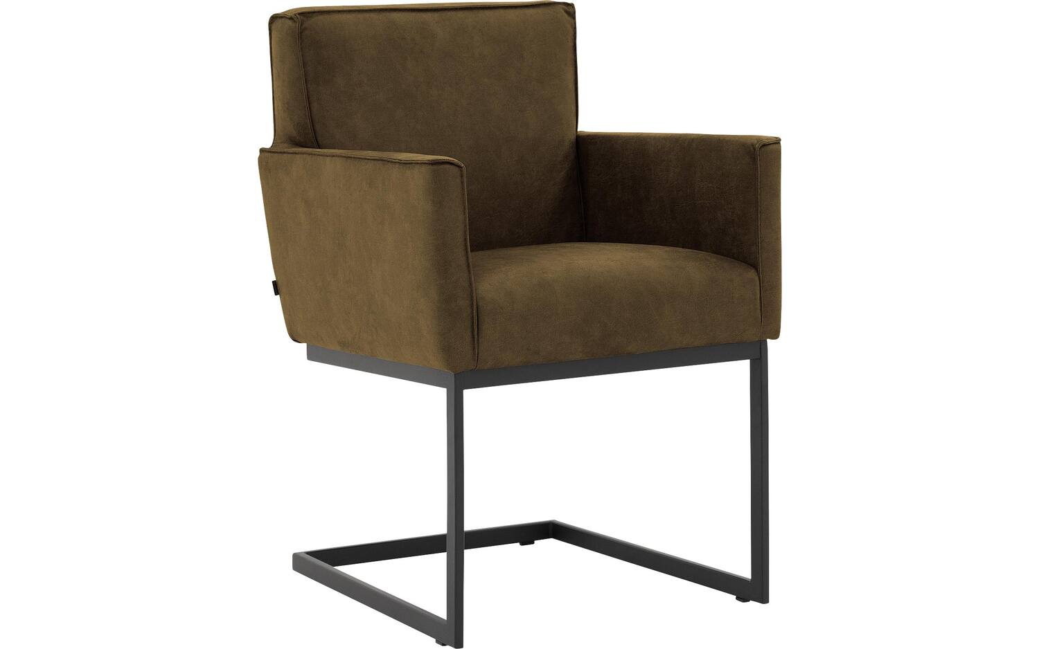 Goossens Excellent Eetkamerstoel Tom groen micro leer met armleuning, urban industrieel - 8718823169249