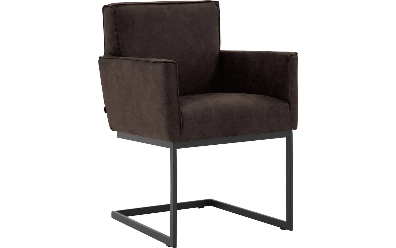 Goossens Excellent Eetkamerstoel Tom bruin micro leer met armleuning, urban industrieel - 8718823169300