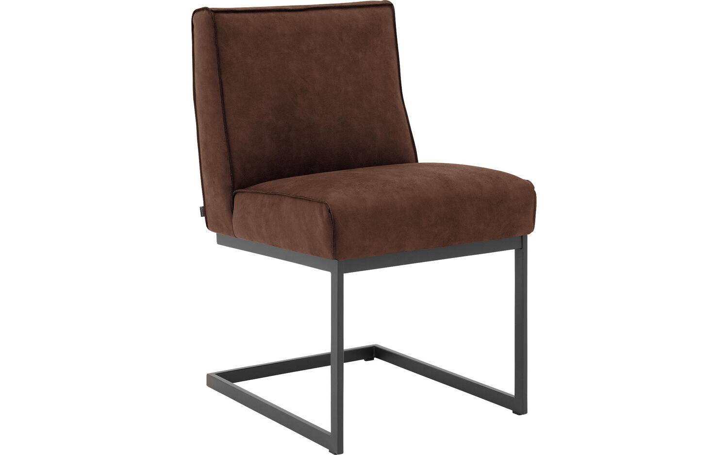 Goossens Excellent Eetkamerstoel Tom bruin micro leer leuning, urban industrieel - 8718823169317