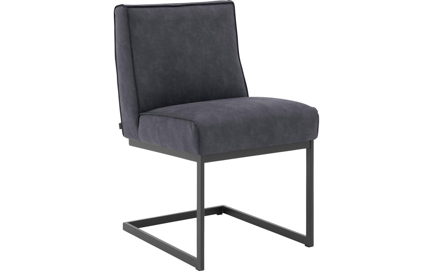 Goossens Excellent Eetkamerstoel Tom blauw micro leer leuning, urban industrieel - 8718823169362