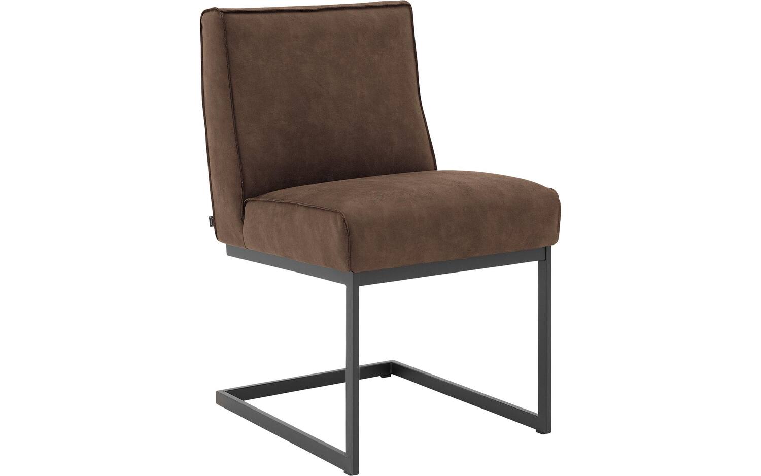 Goossens Excellent Eetkamerstoel Tom bruin micro leer leuning, urban industrieel - 8718823169386