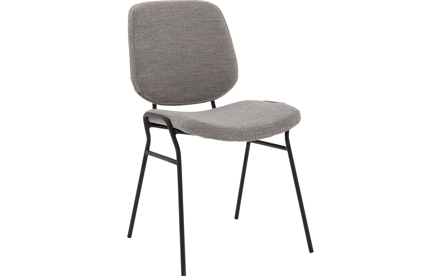 Goossens Eetkamerstoel Hjalmar grijs stof leuning, modern design - 8718823201680