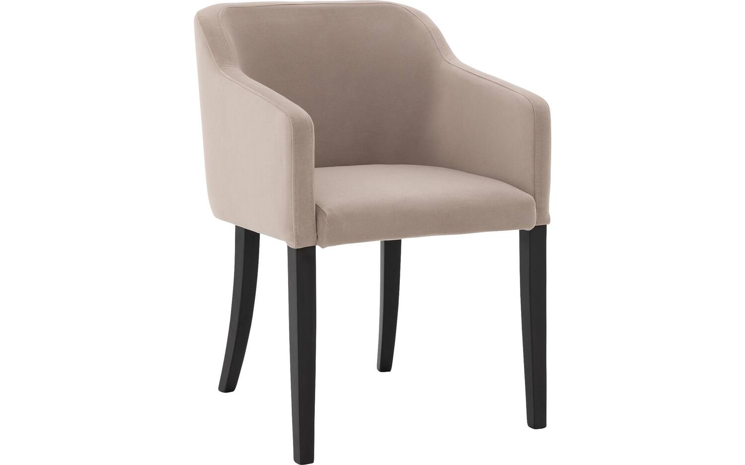 Goossens Eetkamerstoel Peda lichtgrijs velvet stof met armleuning, elegant chic - 8718823185683