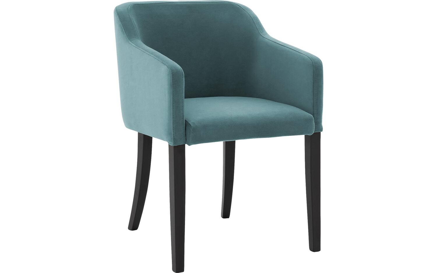 Goossens Eetkamerstoel Peda groen velvet stof met armleuning, elegant chic - 8718823186468