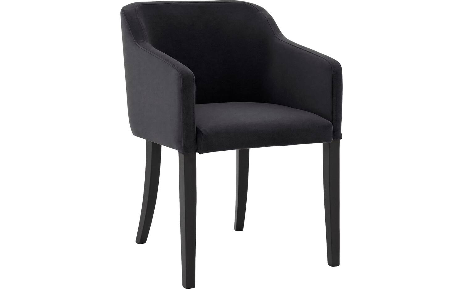 Goossens Eetkamerstoel Peda antraciet velvet stof met armleuning, elegant chic - 8718823186444