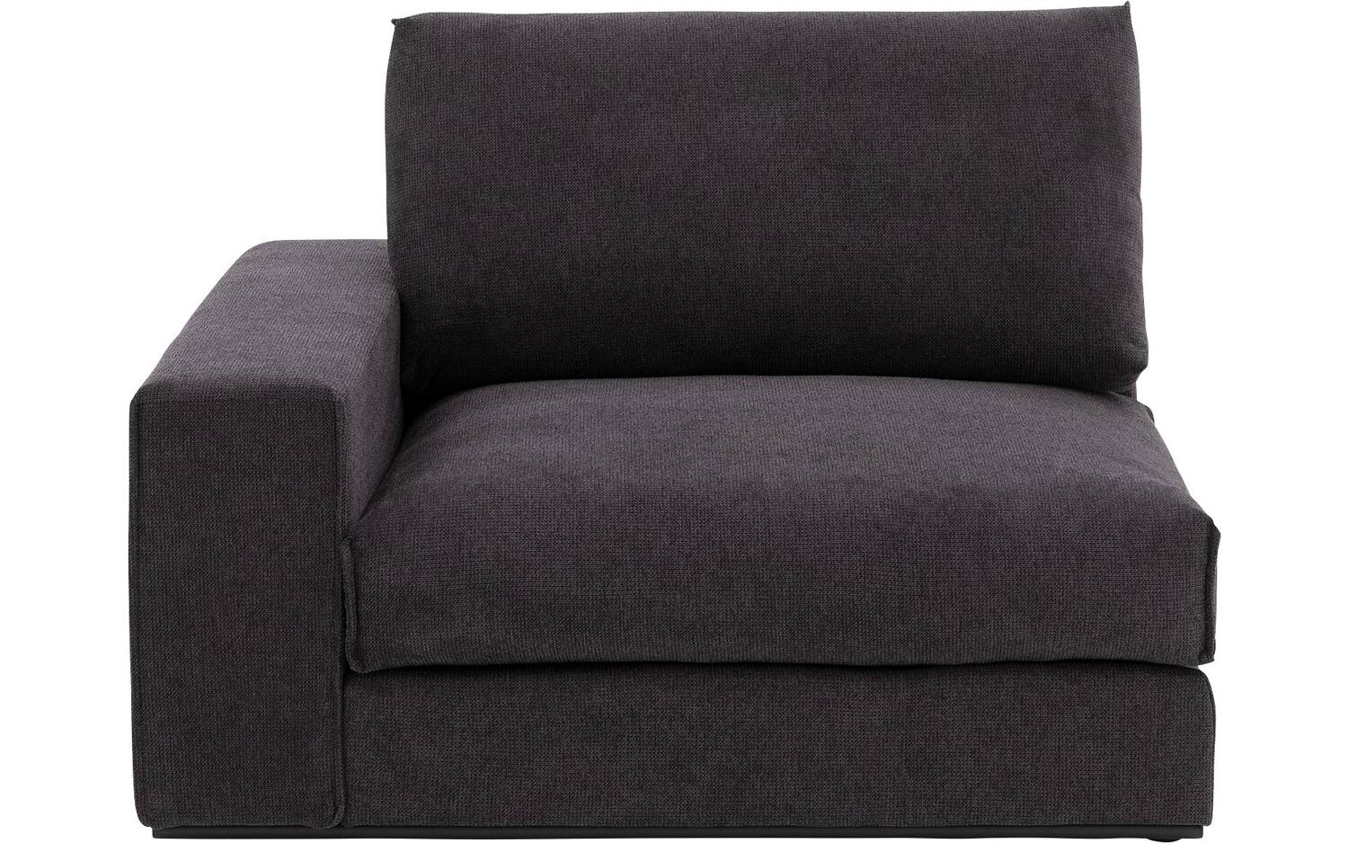 Goossens Excellent Hoekbank Lotus zwart, stof, 1,5-zits, stijlvol landelijk - 8718823185652