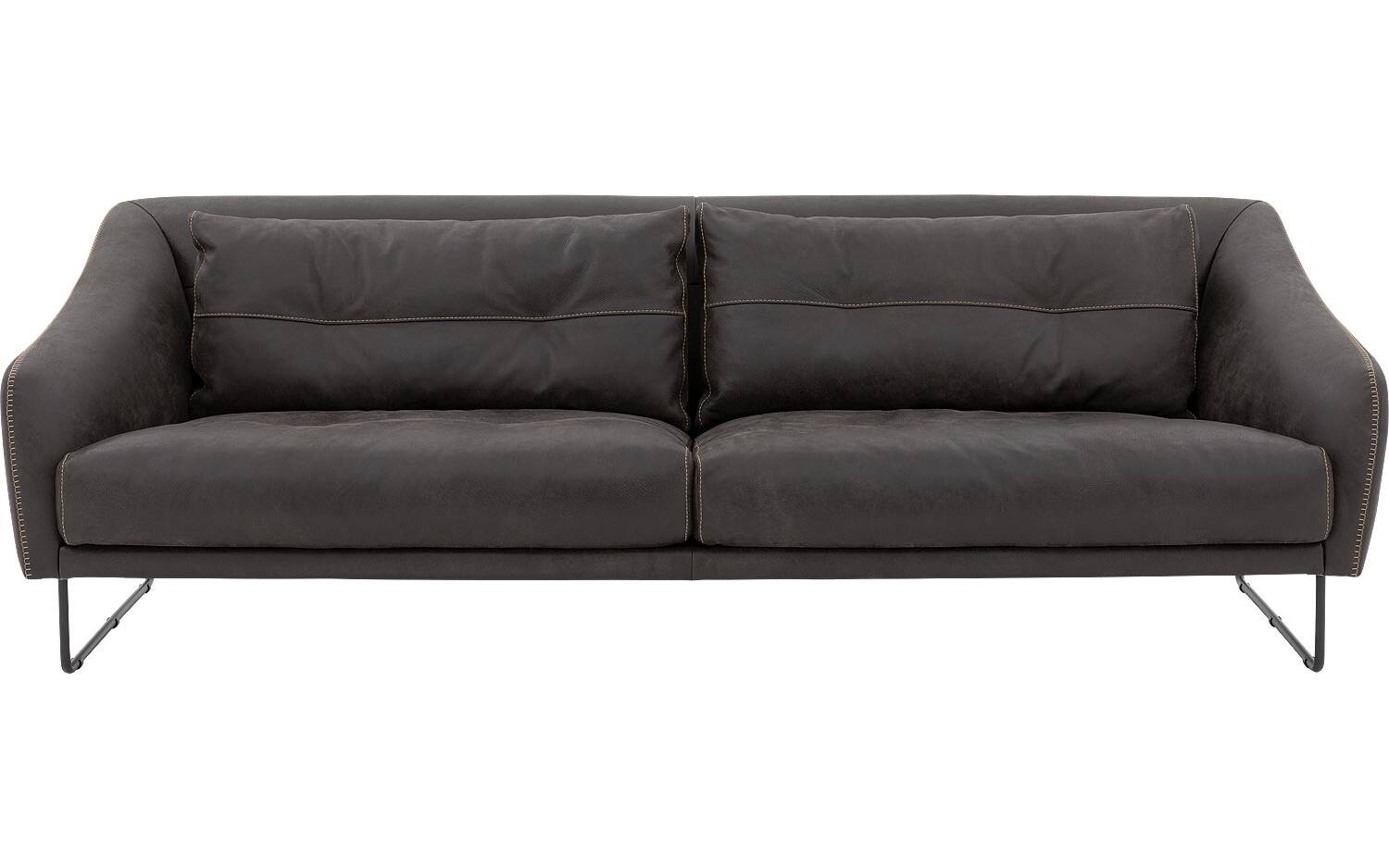 Goossens Excellent Bank Gs-2105 antraciet, leer, 3,5-zits, elegant chic - 8718823263626