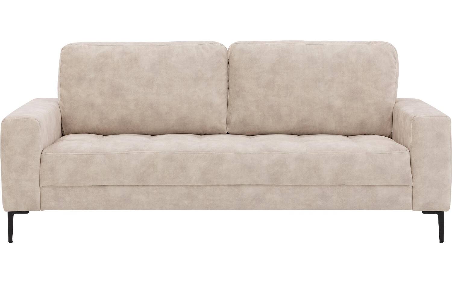 Goossens Bank Coco beige, stof, 3-zits, stijlvol landelijk