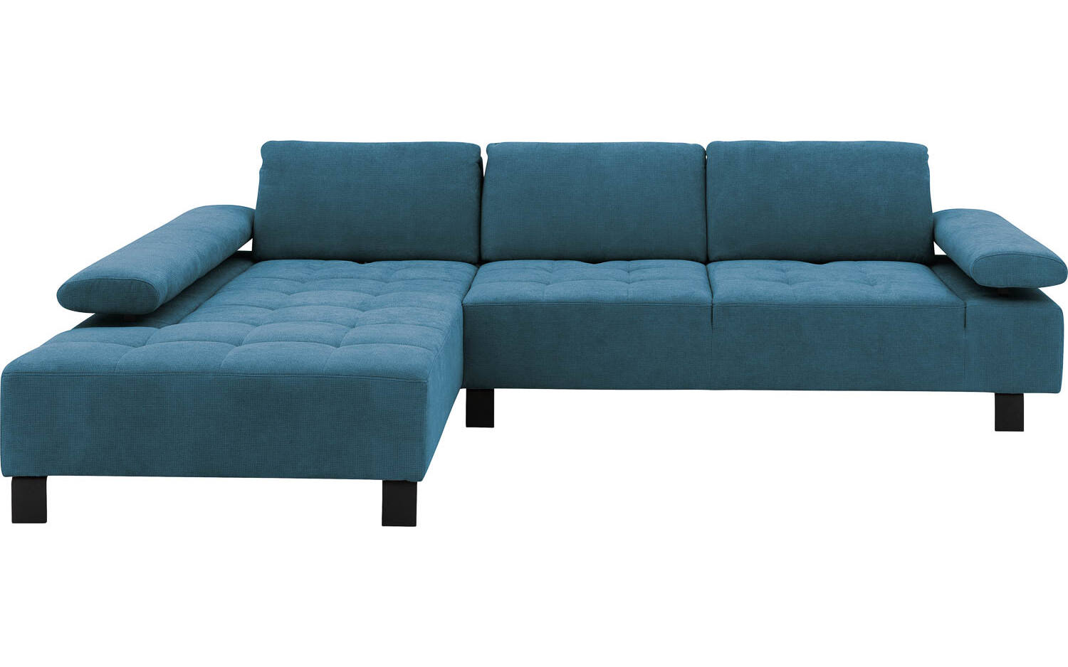 Goossens Bank Alvin blauw, stof, 3-zits, modern design met chaise longue links - 8718823316896
