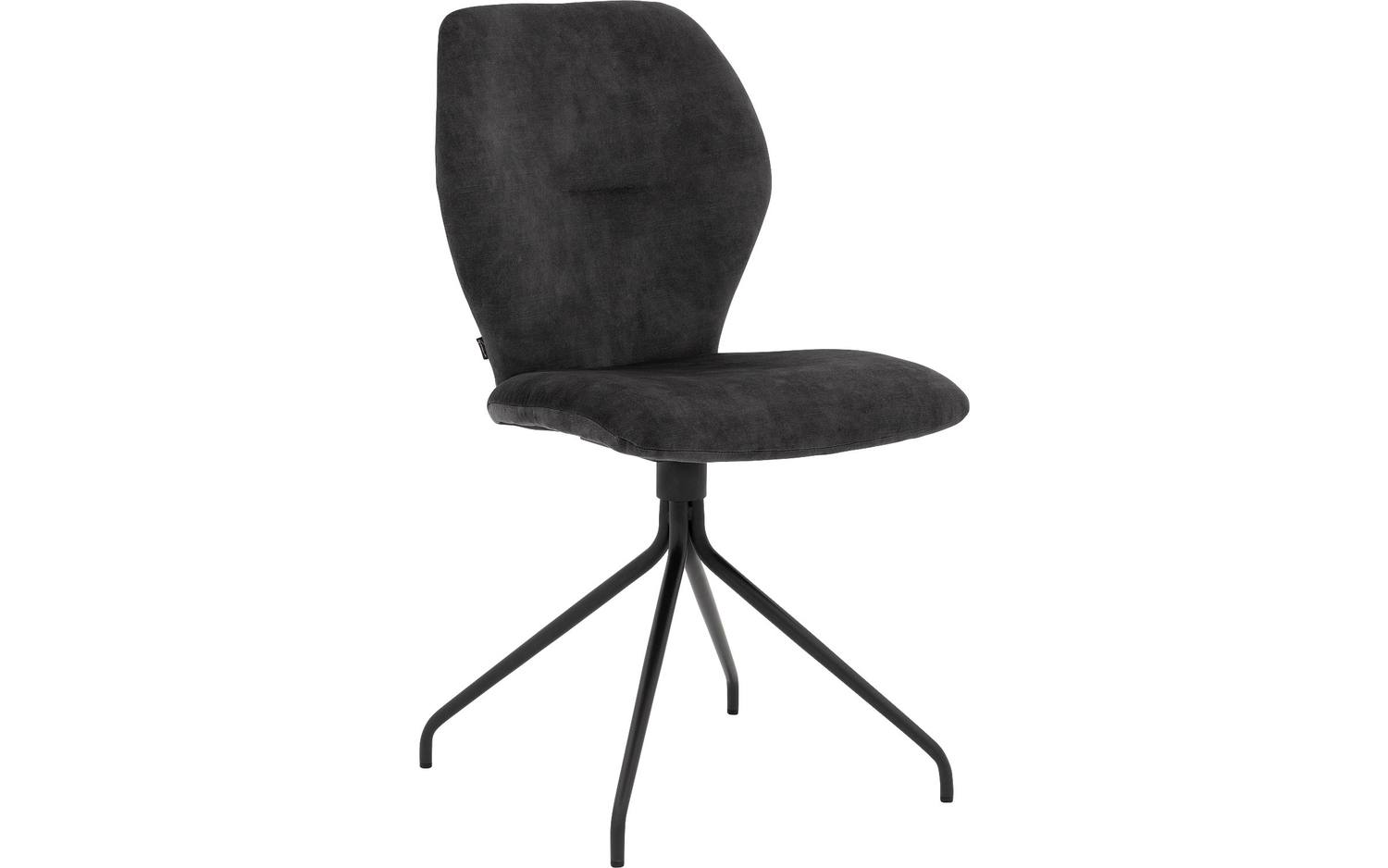 Goossens Eetkamerstoel Hera antraciet velvet stof leuning, modern design - 8718823201796