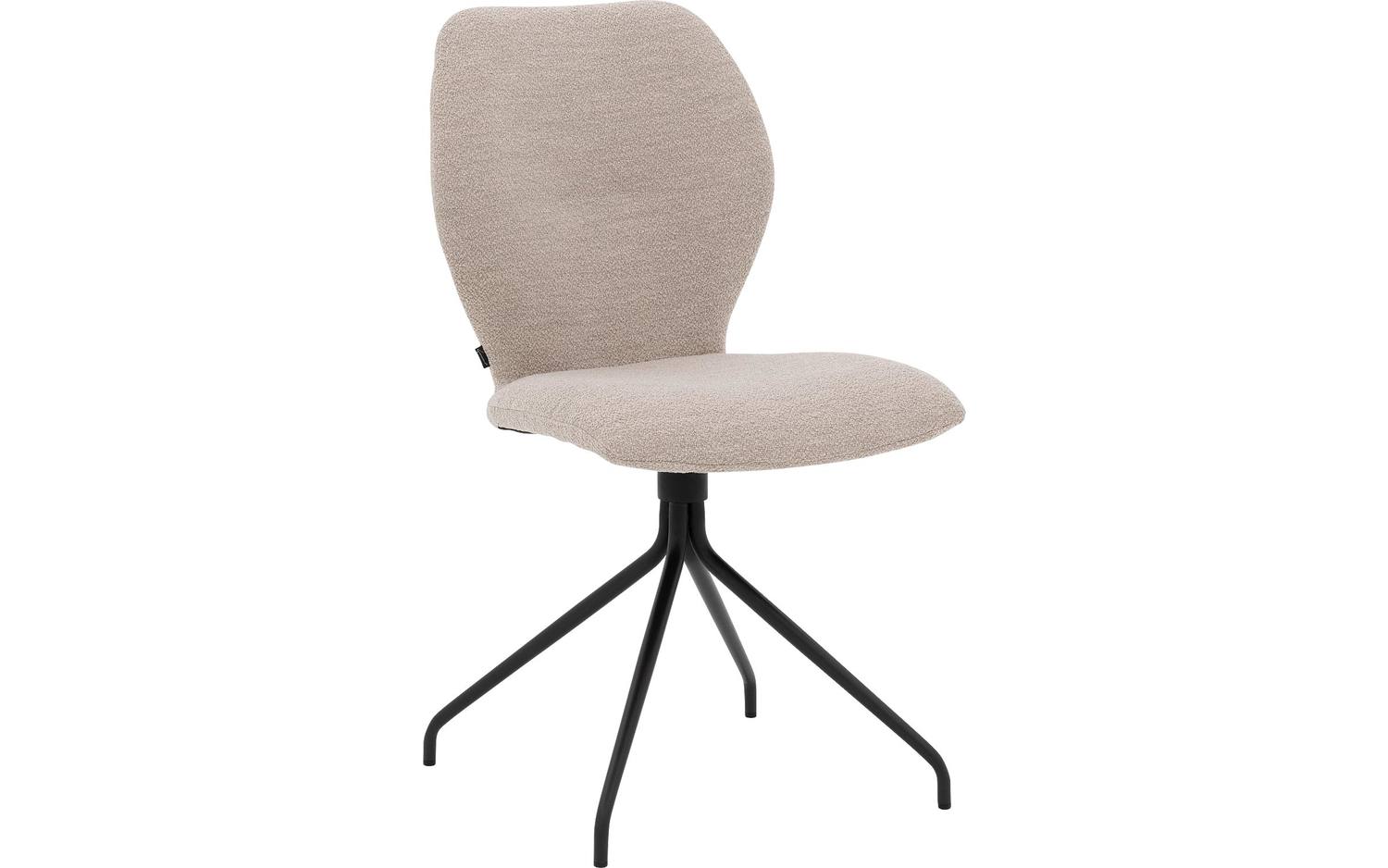 Goossens Eetkamerstoel Hera beige stof leuning, modern design - 8718823202205