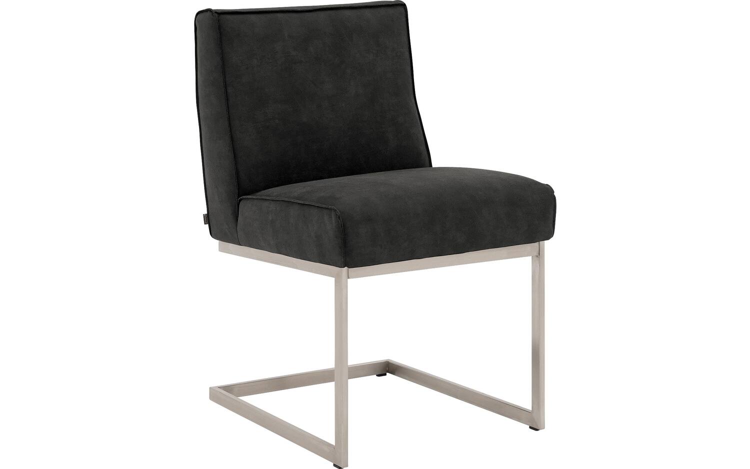 Goossens Excellent Eetkamerstoel Tom grijs micro leer leuning, urban industrieel - 8718823241273