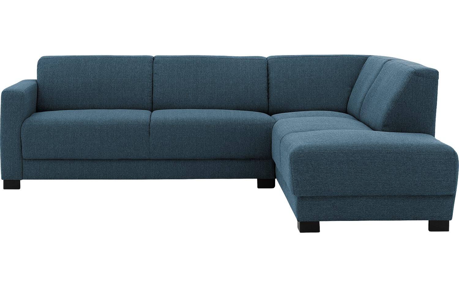 Goossens Bank My Style blauw, stof, 2,5-zits, stijlvol landelijk met chaise longue rechts - 8718823227208