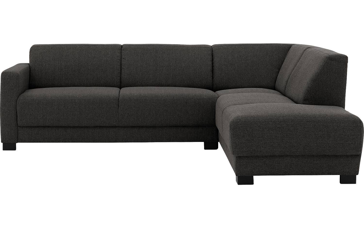 Goossens Bank My Style antraciet, stof, 2,5-zits, stijlvol landelijk met chaise longue rechts - 8718823227246