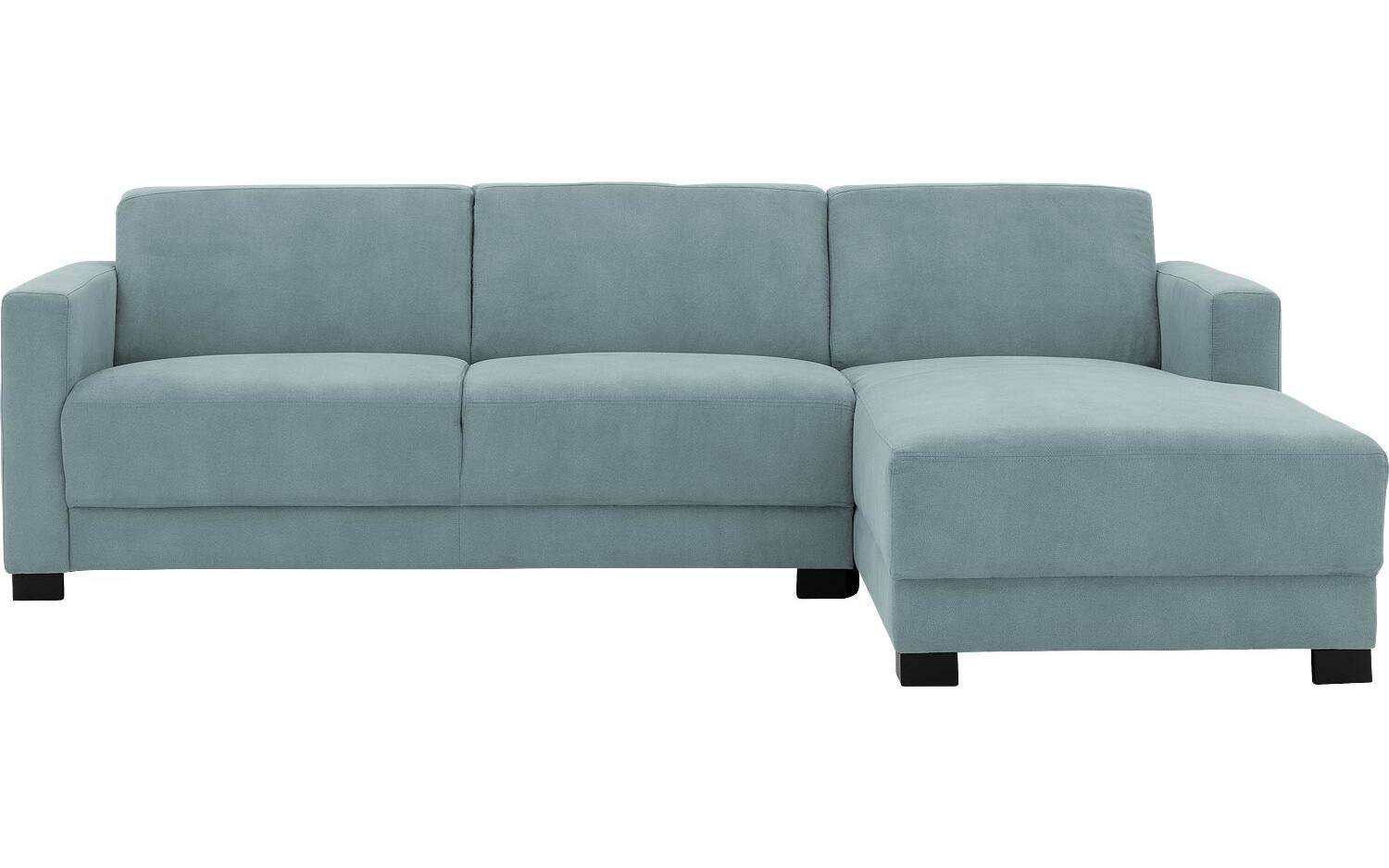 Goossens Bank My Style blauw, microvezel, 2,5-zits, stijlvol landelijk met chaise longue rechts - 8718823227277