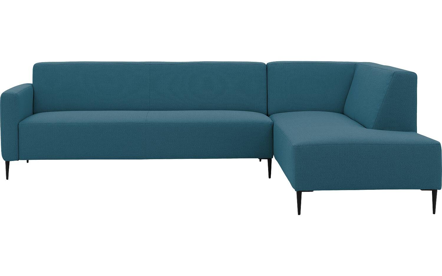 Goossens Bank Key West blauw, stof, 3-zits, modern design met ligelement rechts - 8718823235784