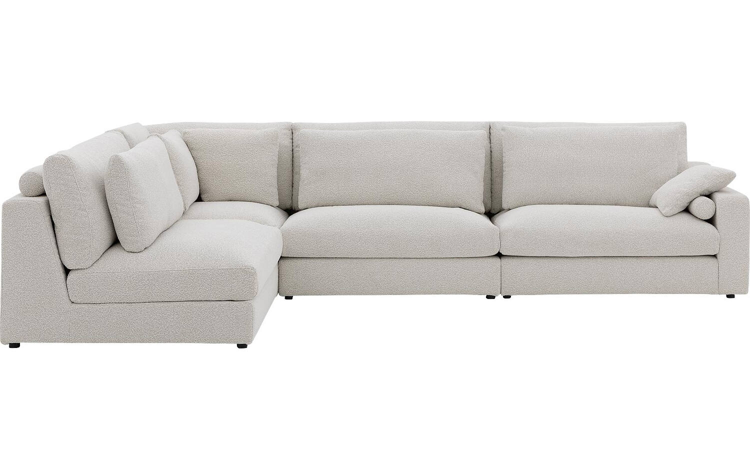 Goossens Hoekbank Odette wit, stof, 1,5-zits, stijlvol landelijk - 8718823226928