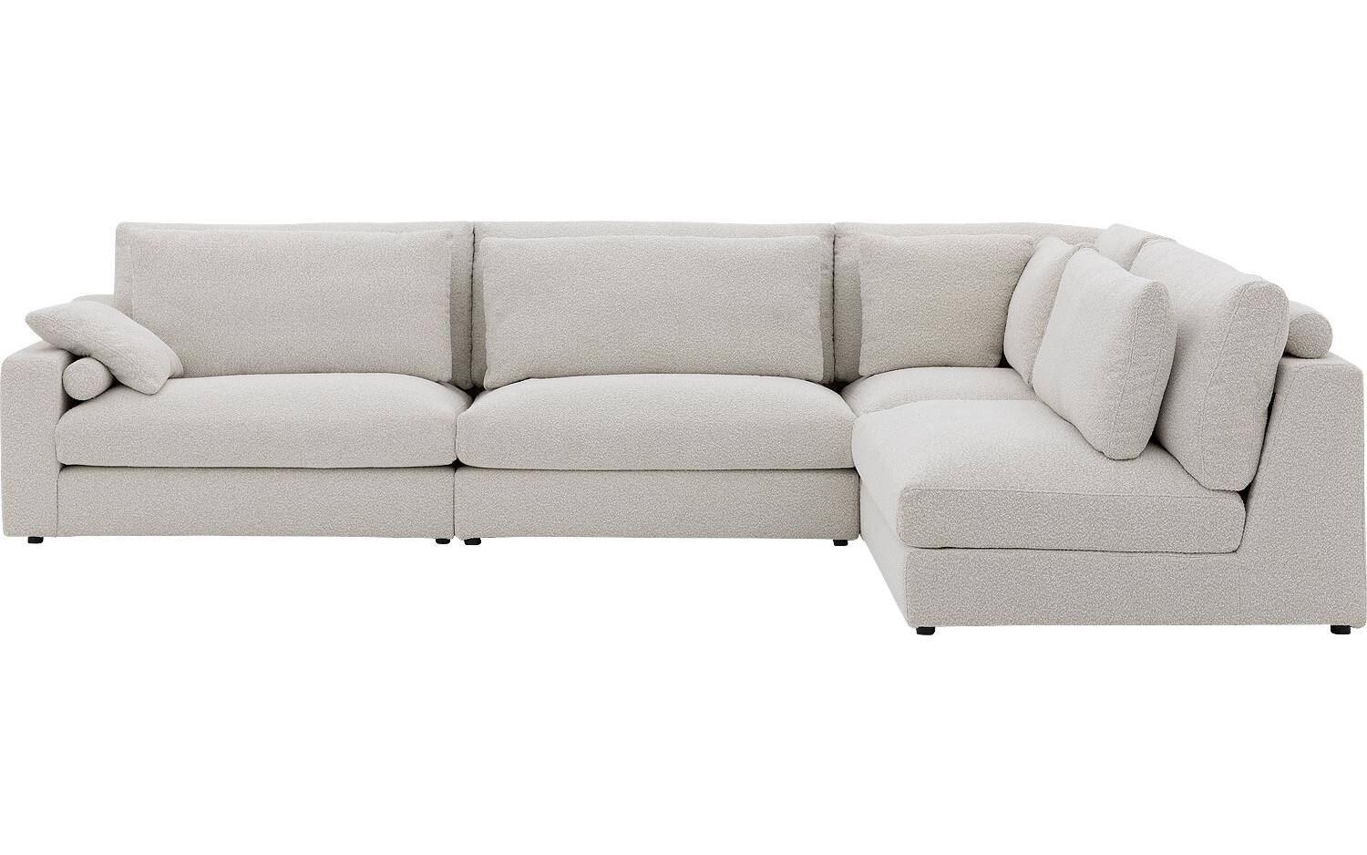 Goossens Hoekbank Odette wit, stof, 1,5-zits, stijlvol landelijk - 8718823226324