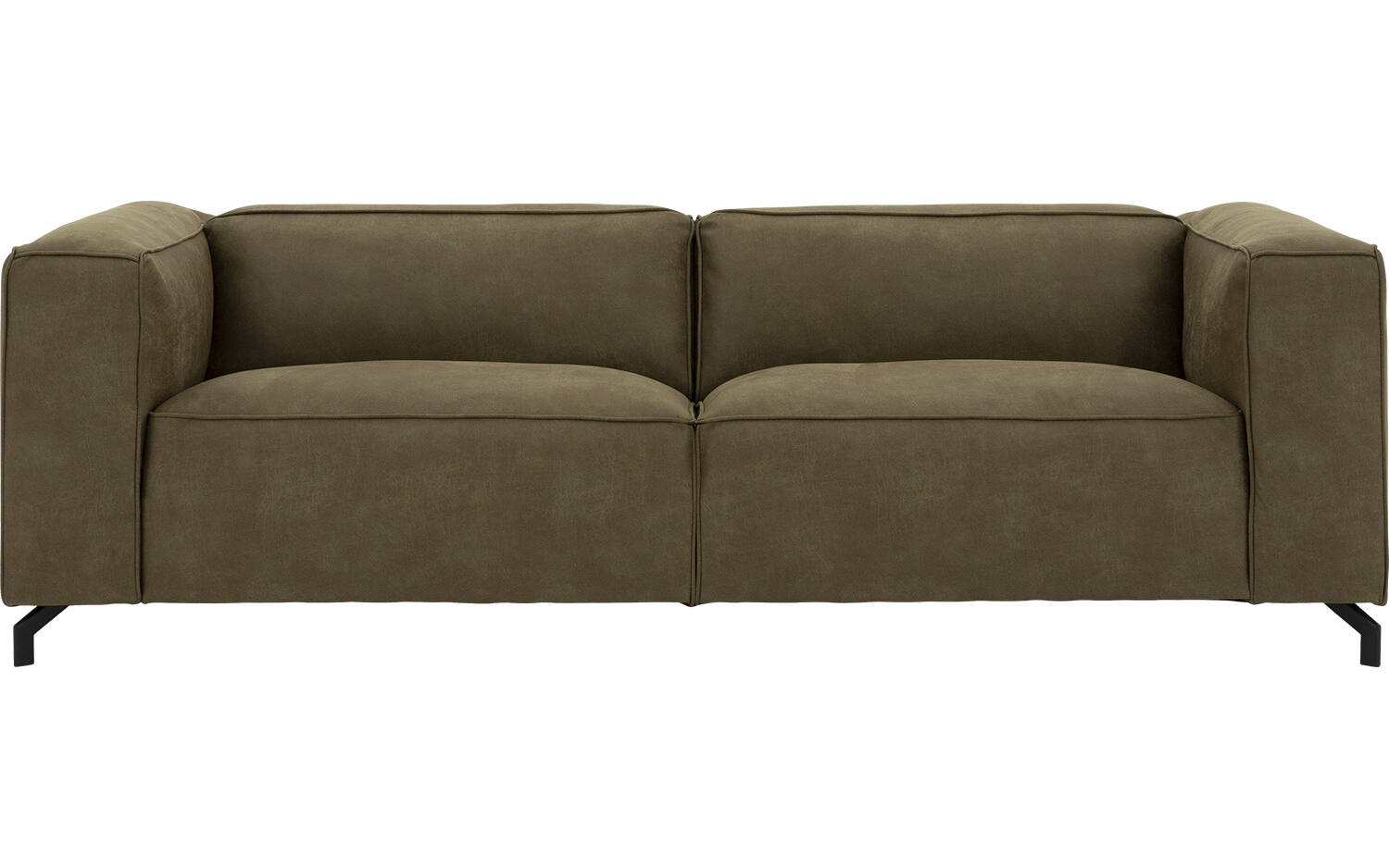 Goossens Bank Calvin groen, micro leer, 3,5-zits, modern design - 8718823226911