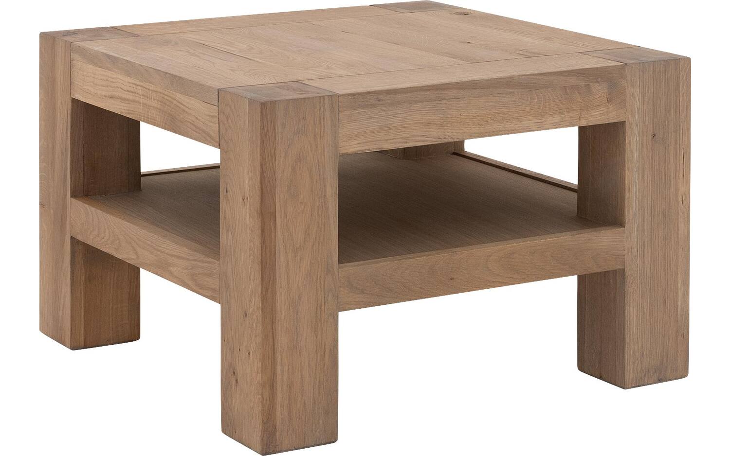 Goossens Hoektafel Roots, hout eiken grijs, stijlvol landelijk, 60 x 40 x 60 cm - 8718823230345