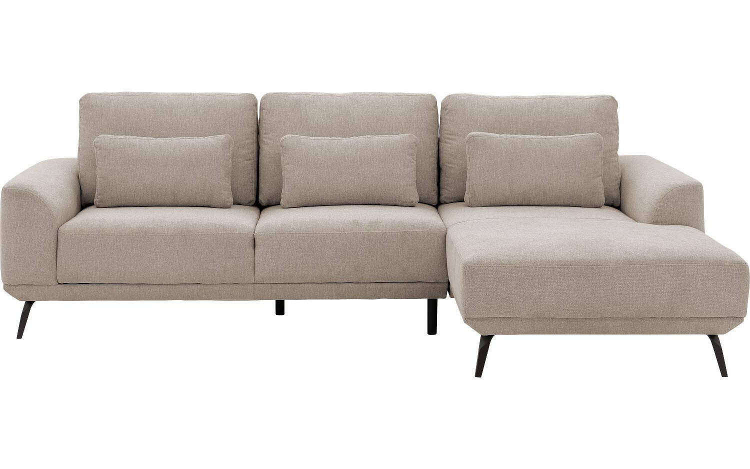 Goossens Excellent Bank Princess Met Elektrisch Uitschuifbaar Zitvlak beige, stof, 2,5-zits, elegant chic met chaise longue rechts - 8718823245585