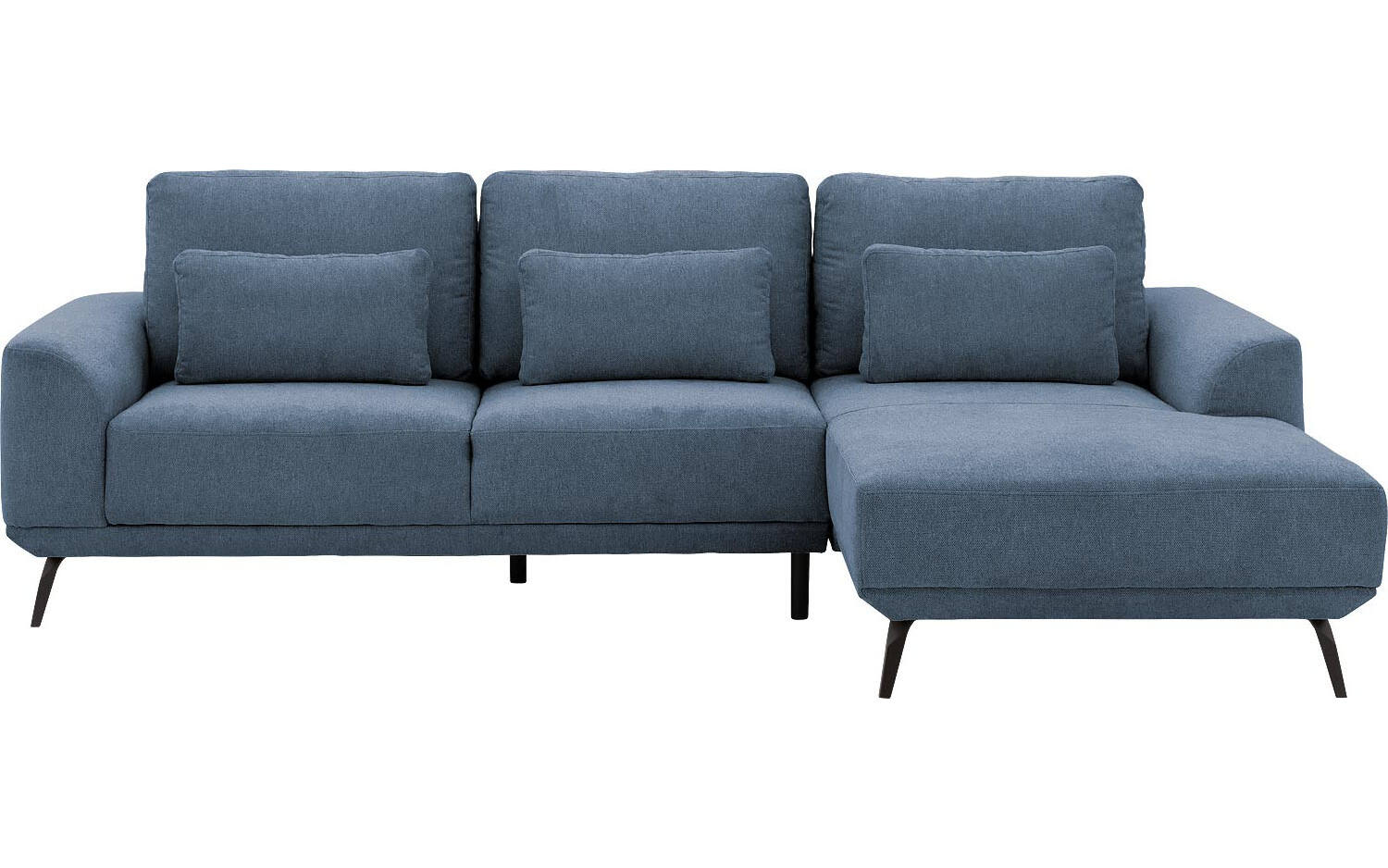 Goossens Excellent Bank Princess Met Elektrisch Uitschuifbaar Zitvlak blauw, stof, 3-zits, elegant chic met chaise longue rechts - 8718823245851