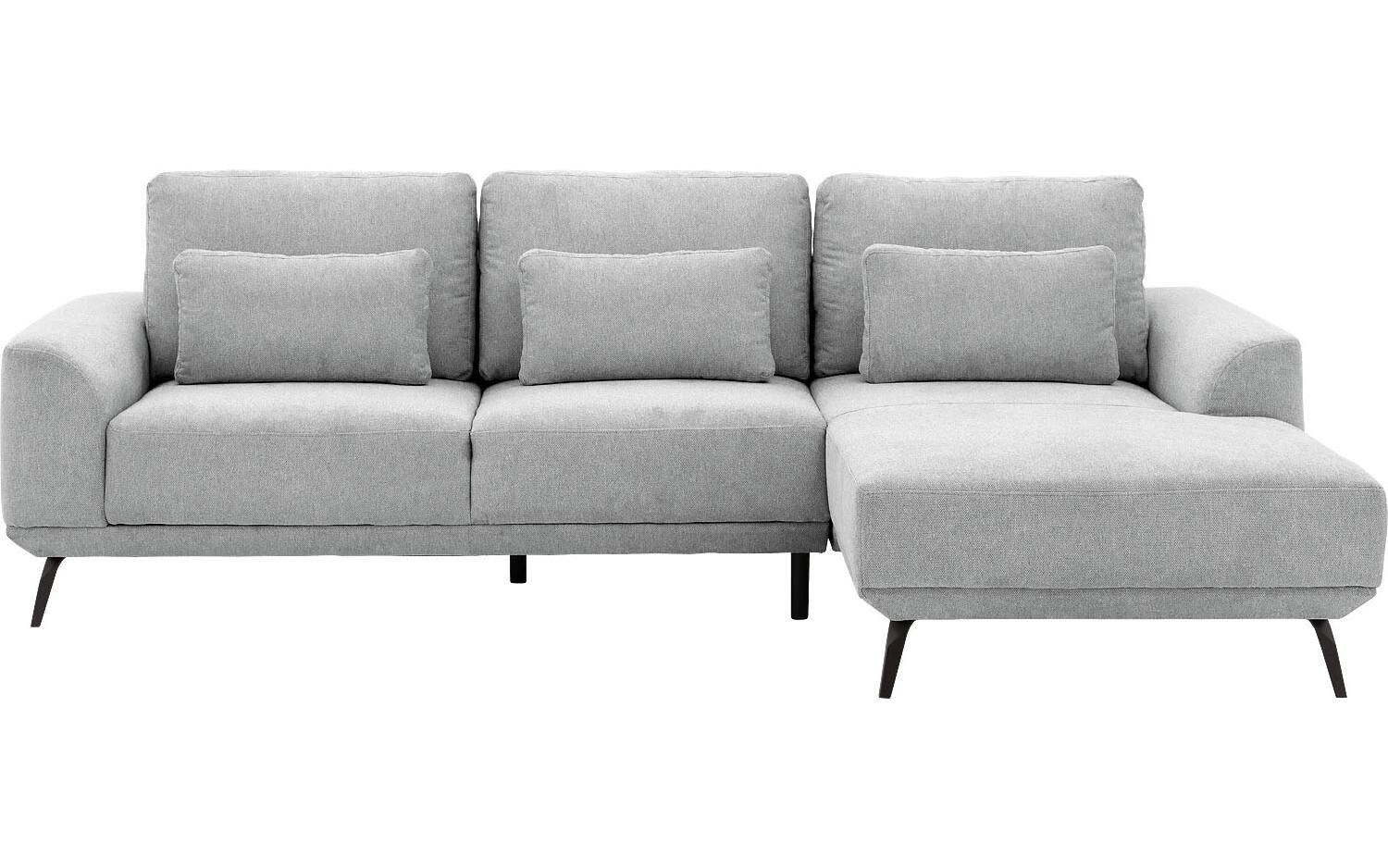 Goossens Excellent Bank Princess Met Elektrisch Uitschuifbaar Zitvlak grijs, stof, 2,5-zits, elegant chic met chaise longue rechts - 8718823245653