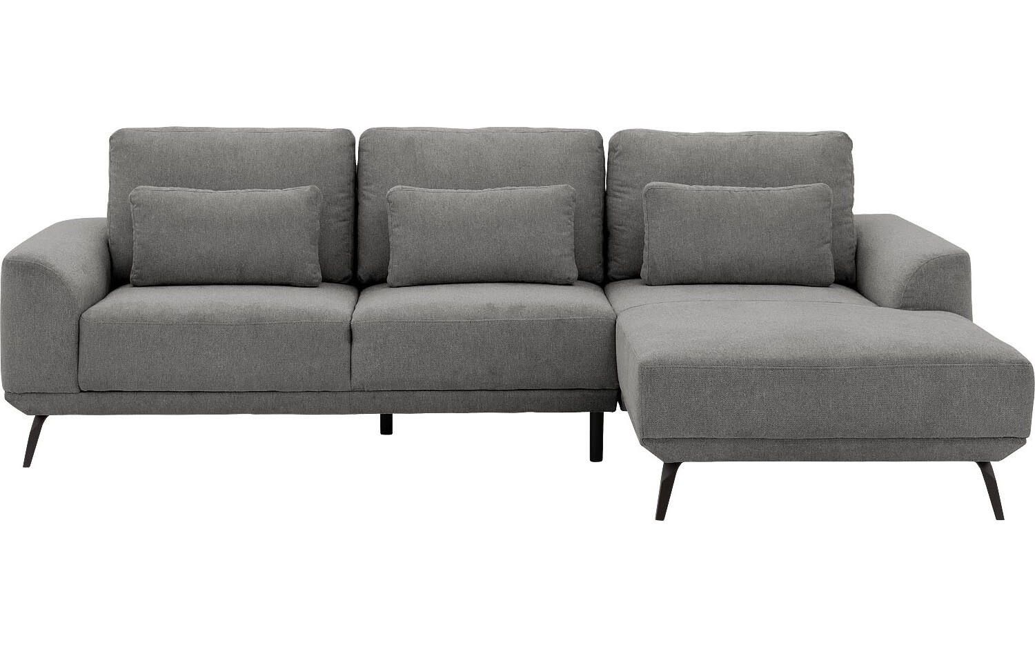 Goossens Excellent Bank Princess Met Elektrisch Uitschuifbaar Zitvlak grijs, stof, 3-zits, elegant chic met chaise longue rechts - 8718823245875