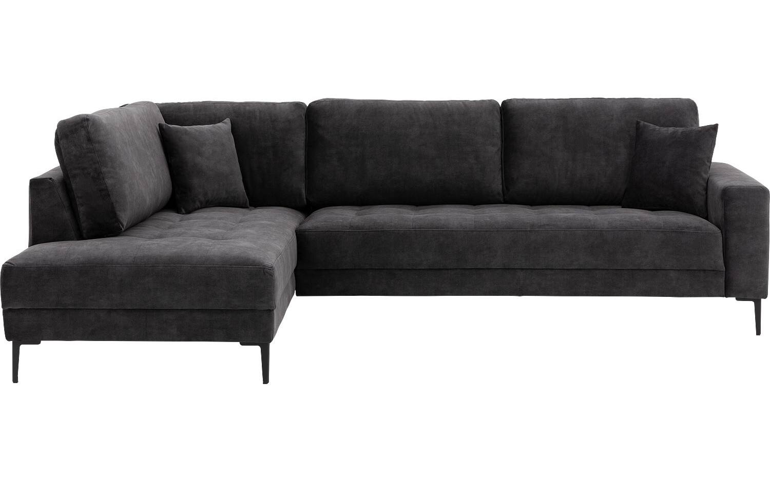 Goossens Bank Coco grijs, stof, 2,5-zits, stijlvol landelijk met ligelement links - 8718823300437