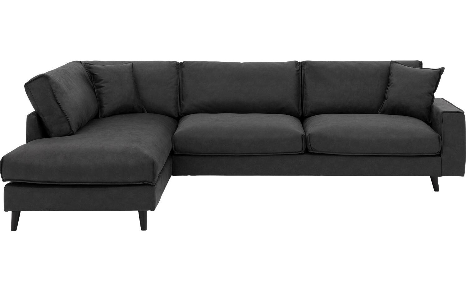 Goossens Bank Jonas grijs, micro leer, 3,5-zits, urban industrieel met ligelement links - 8718823231465