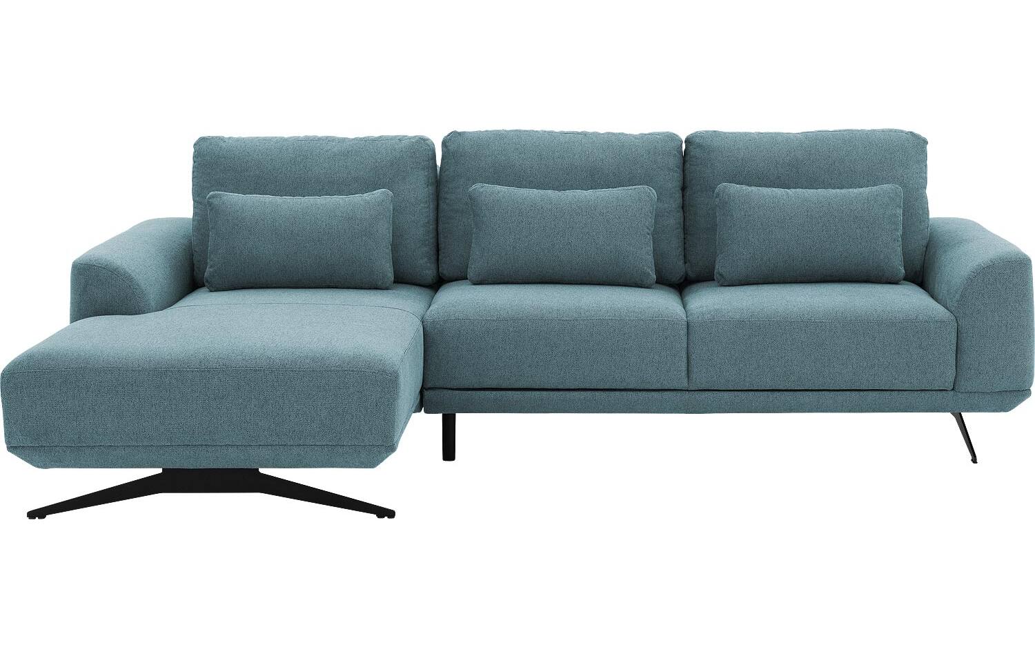 Goossens Excellent Bank Princess Met Elektrisch Uitschuifbaar Zitvlak blauw, stof, 2,5-zits, elegant chic met chaise longue links - 8718823228816